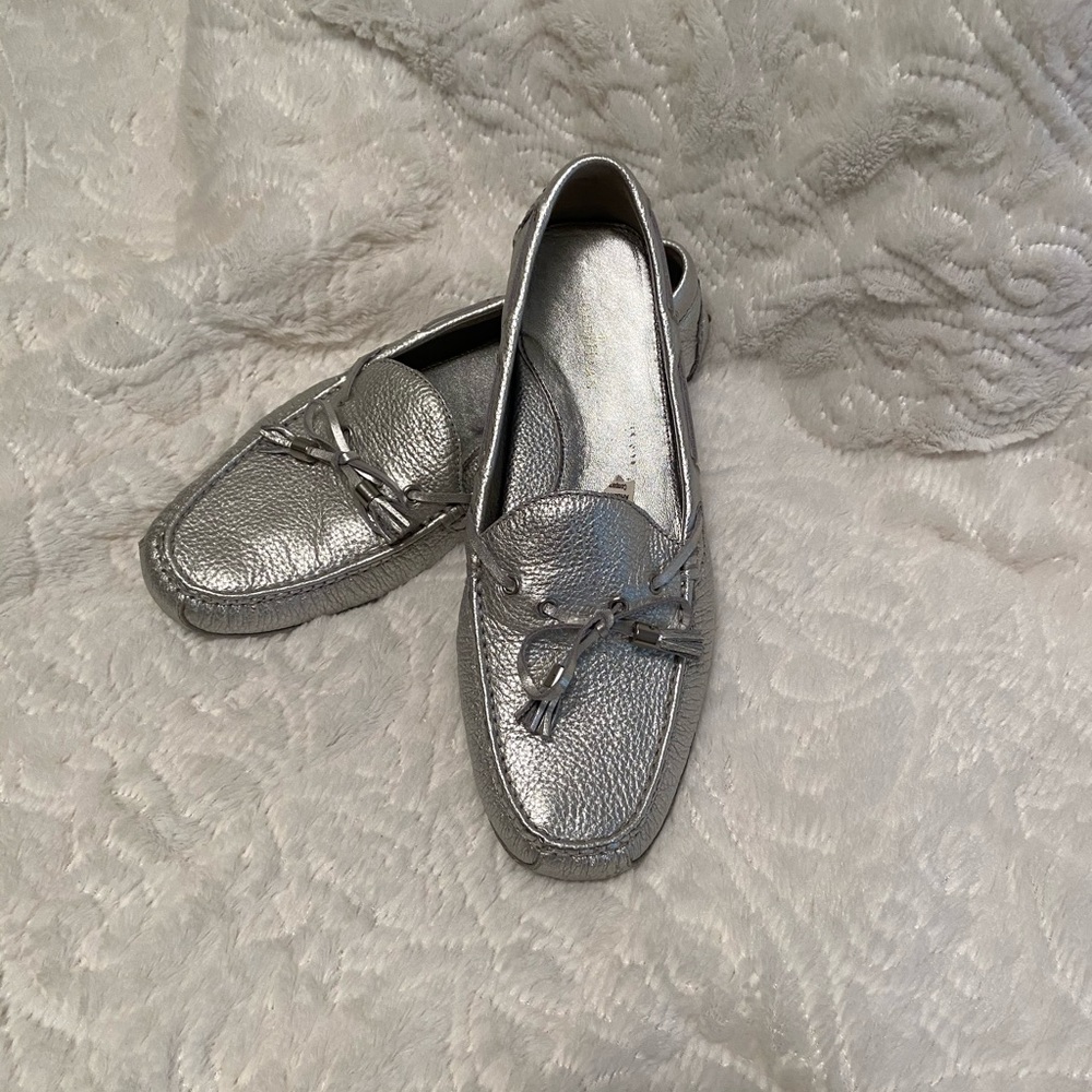 Cole Haan silver driving moc. Size 10